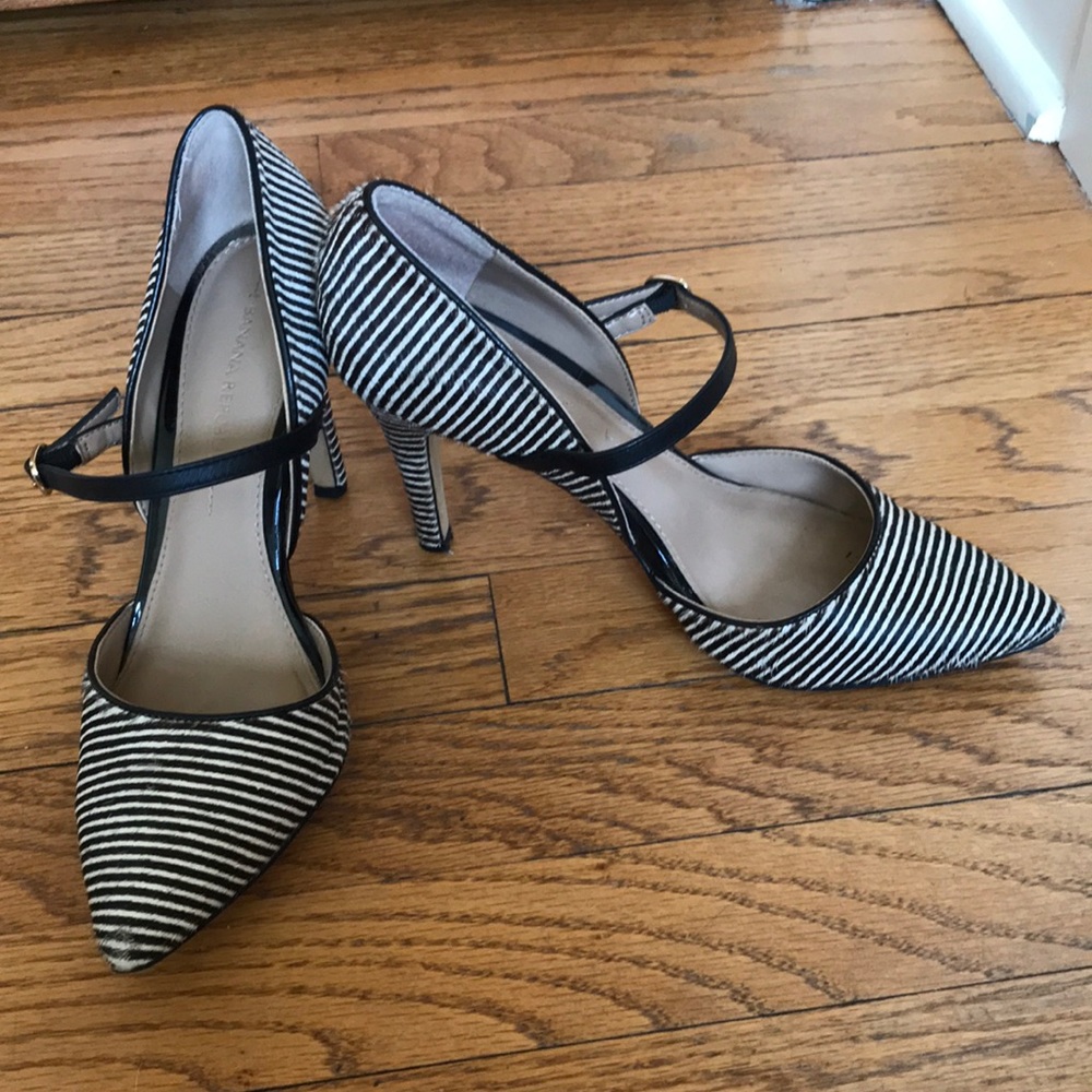 Banana Republic calf’s hair Mary Janes
